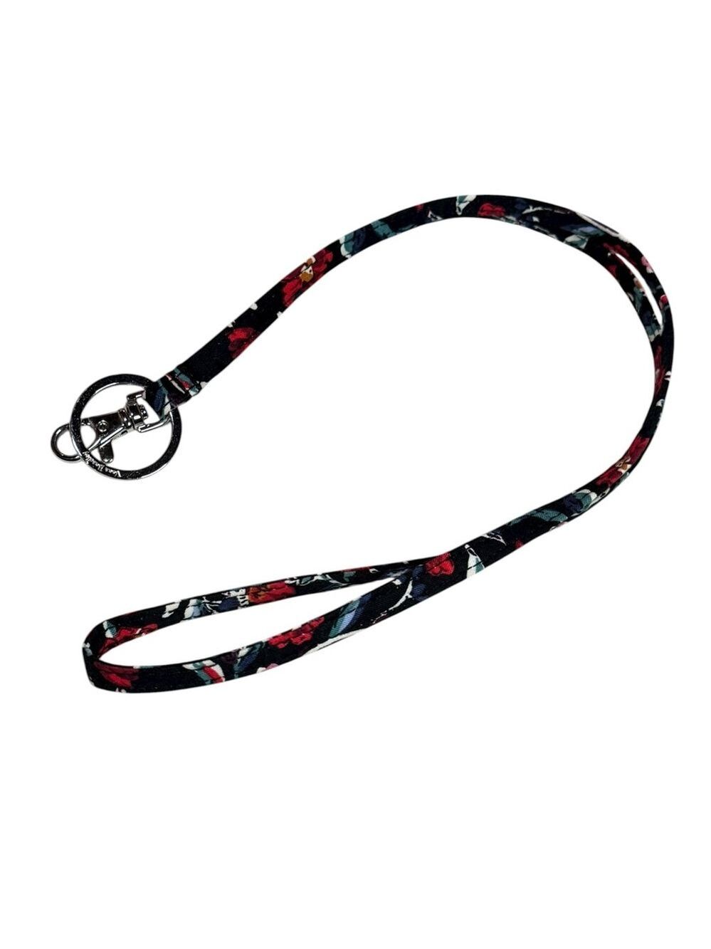 Vera Bradley Black Floral Lanyard New Without Tags